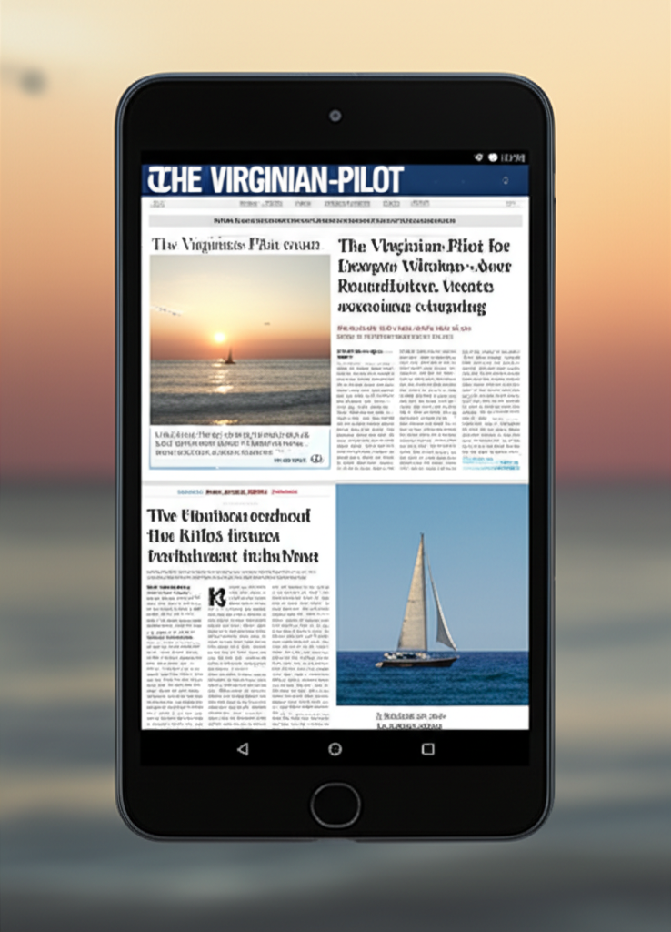 The Virginian-Pilot digital newspaper on Android tablet